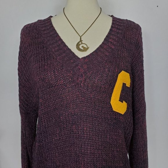 Ultra Flirt Varsity Collegiate Dark Academia Preppy Knit Sweater, NWT, Size M - Picture 2 of 12
